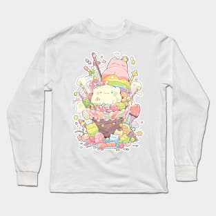 Foodiies Collection - Fry's Ultimate  Chocolate Flavoured Pudding Escalation | Kawaii Aesthetic Anime Food Design | PROUD OTAKU Long Sleeve T-Shirt